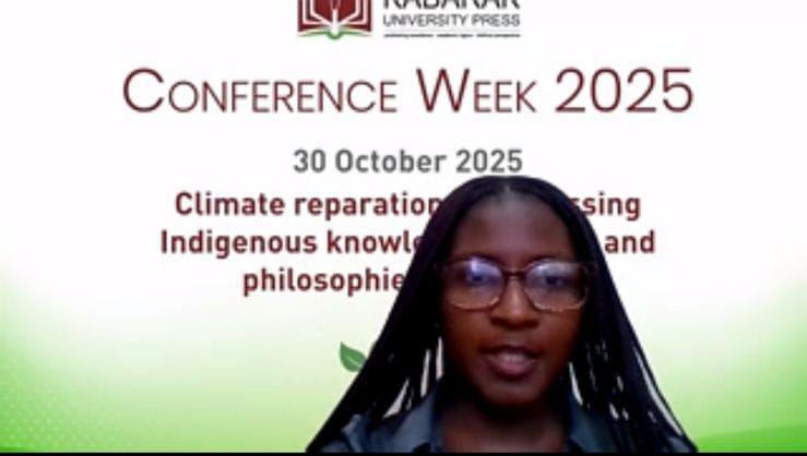 Laureen Mukami Nyamu : unpackes how global climate discourse sidelines indigenous and community-based knowledge , calling for a reimagining of climate justice that redistributes not only resources, but also voice and decision making power.#KabarakConferenceWeek2025