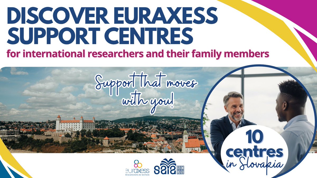🌍 Coming to Slovakia for research — or heading abroad as a Slovak researcher? Discover EURAXESS Centres in Slovakia — your go-to support ready to help you before, during &amp; after your stay! 
More information:
euraxess.ec.europa.eu/information/ce…