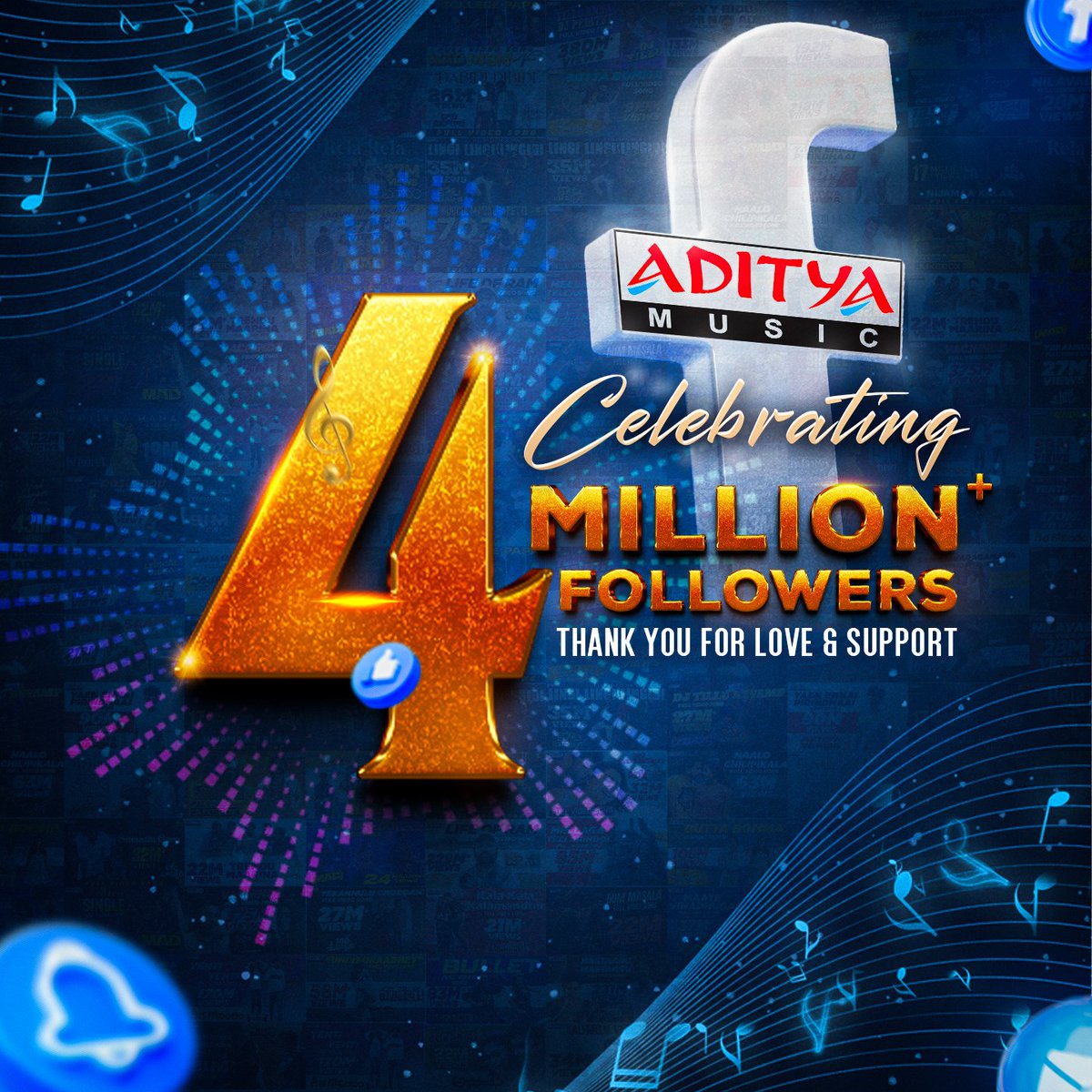 adityamusic's tweet image. Another big achievement for our musical family! 🎵 #AdityaMusic hits 4️⃣ Million+ followers on #Facebook!

- facebook.com/adityamusic/

Grateful to have you with us on this melodious ride. 💫🎶

Keep vibing, keep loving — only with @AdityaMusic ❤️

#4MFollowers #MilestoneMoment