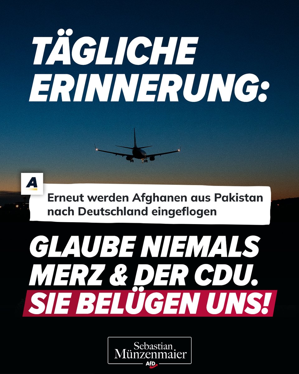 Der nächste Afghanen-Flieger landet heute in Deutschland. Anfang November kommt schon der nächste. Dazu Asylzahlen, Familiennachzüge und ankommende Ukrainer auf hohem Niveau.

Die Migrationswende der CDU? Ein Bluff!

TM