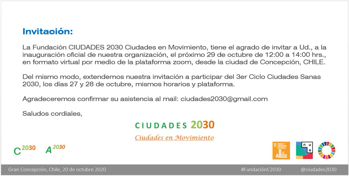 Un día como hoy, del año 2020, inauguramos nuestra Fundación CIUDADES 2030 Ciudades en Movimiento, con muchos sueños, ideas y acciones que aportar, compartir y mejorar.
 
Estamos muy orgullosos que haya sido así.
Sólo el tiempo dirá si los frutos son buenos.
 
EHR
#FundaciónC2030