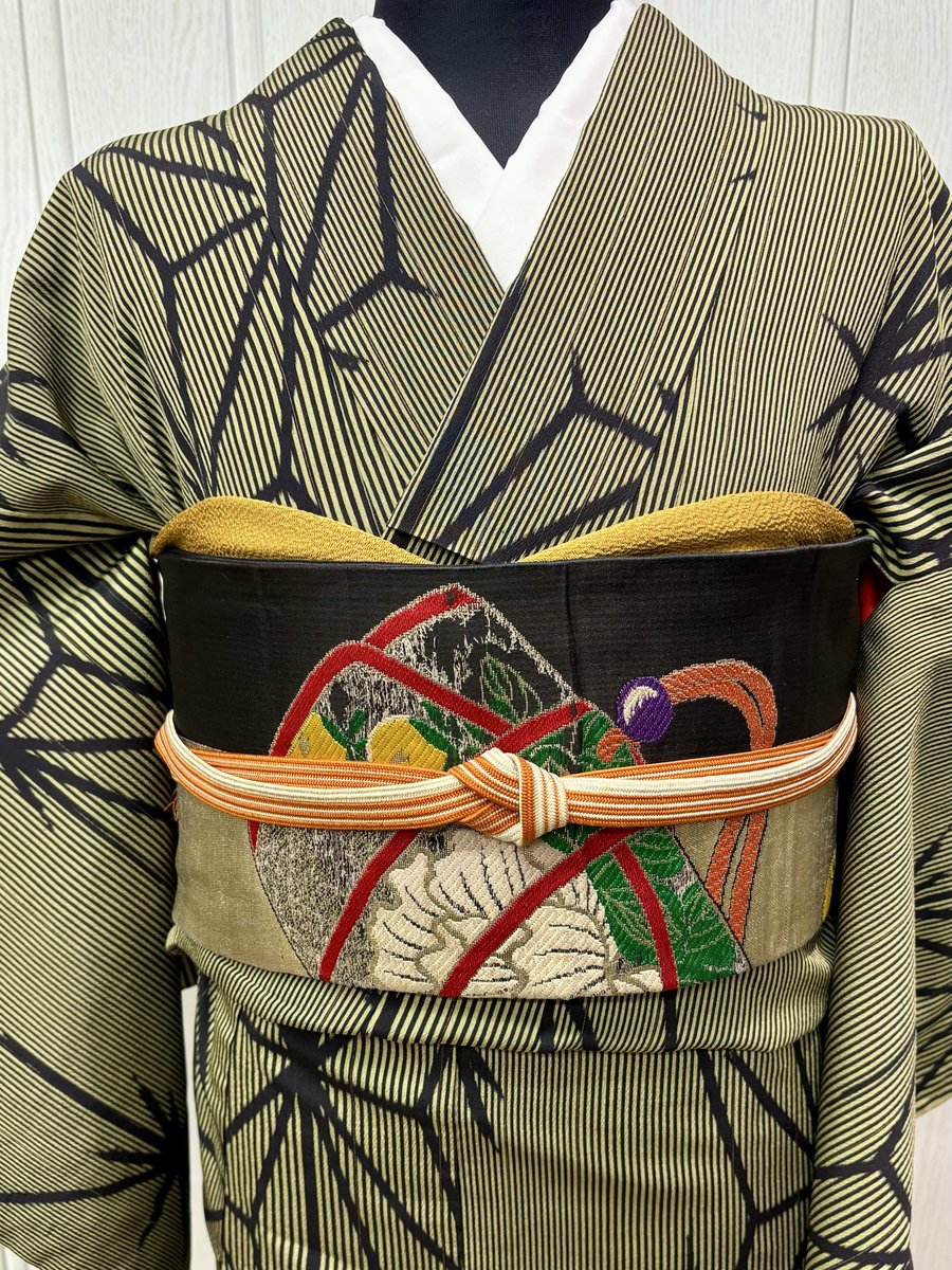 Vintage KIMONO まだら模様 剣片喰紋 羽織り / 着物 ヒョウ柄 迷彩 カモフラ キモノ Sirchive 先染めデジタルズ 片貝木綿