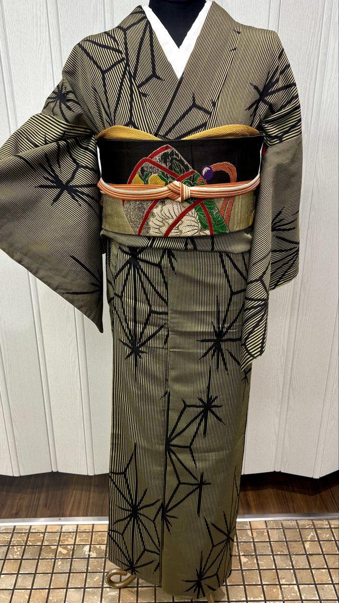 Vintage KIMONO まだら模様 剣片喰紋 羽織り / 着物 ヒョウ柄 迷彩 カモフラ キモノ Sirchive 先染めデジタルズ 片貝木綿