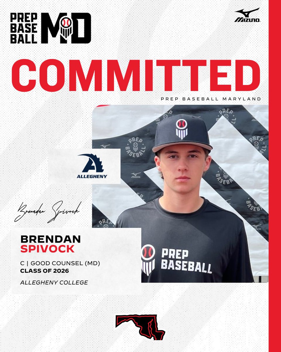 🚨 Commitment Watch 🚨

'26 C Brendan Spivock (<a href="/OLGCHSBaseball/">Good Counsel Baseball</a>) has announced his commitment to Allegheny.

Spivock is the 85th-ranked player (#12 C) in the MD/DE '26 class.

Full Profile ➡️ loom.ly/PeOwXzI

#BeSeen <a href="/Brendan2026S/">Brendan Spivock</a>