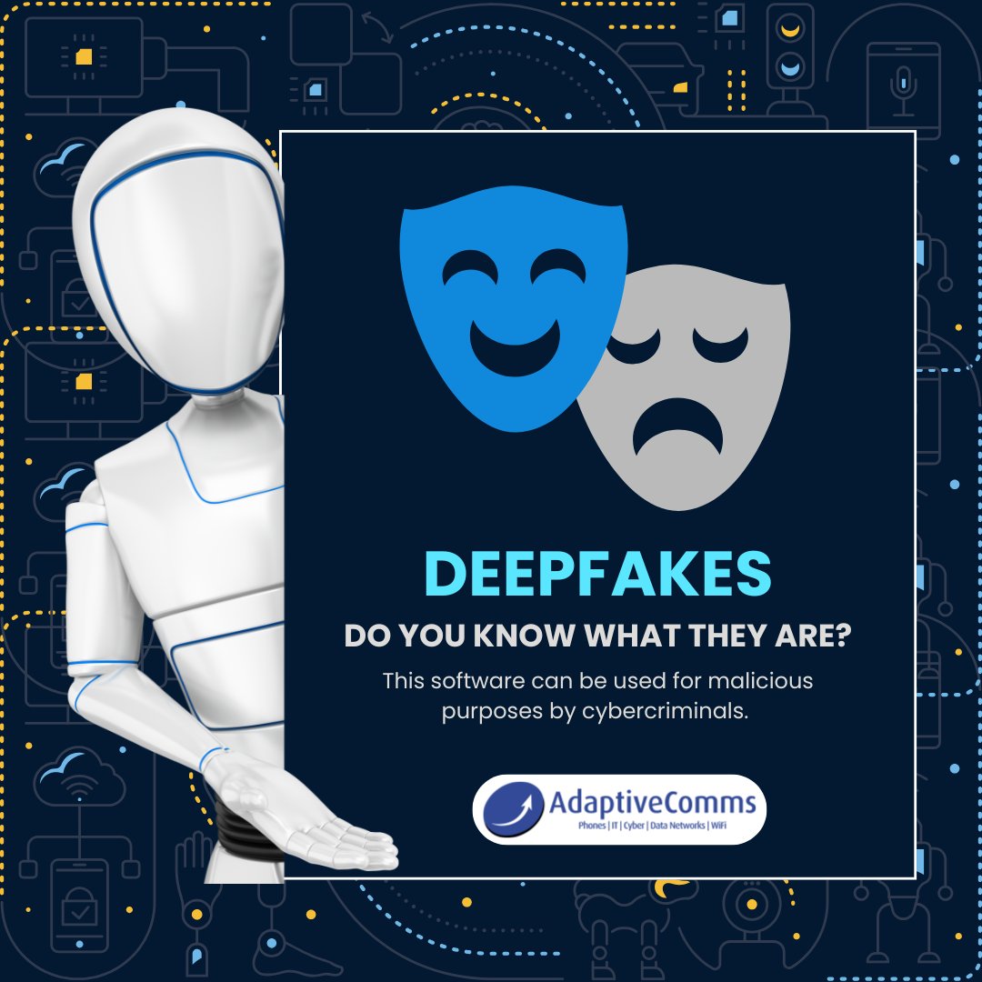 AdaptiveComms's tweet image. Do you know what a deepfake is?

AI-generated videos, images, and audio can make people appear to do things they never did — and fuel scams.

To read more 👉 zurl.co/sCNNT

📞 0808 281 0808 | ✉️ info@adaptivecomms.co.uk

#CyberSecurity #AdaptiveComms #CyberSafety