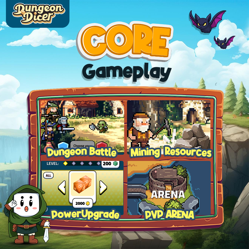 🎲 Dungeon Dicer: Core Gameplay Loop

Welcome to the world of Dungeon Dicer.
Here’s what makes up your adventure:

⚔️ Dungeon Battle
Face off against monsters in Normal Fights to earn loot and resources or challenge the mighty Bosses for rare drops and $DICE rewards. Also