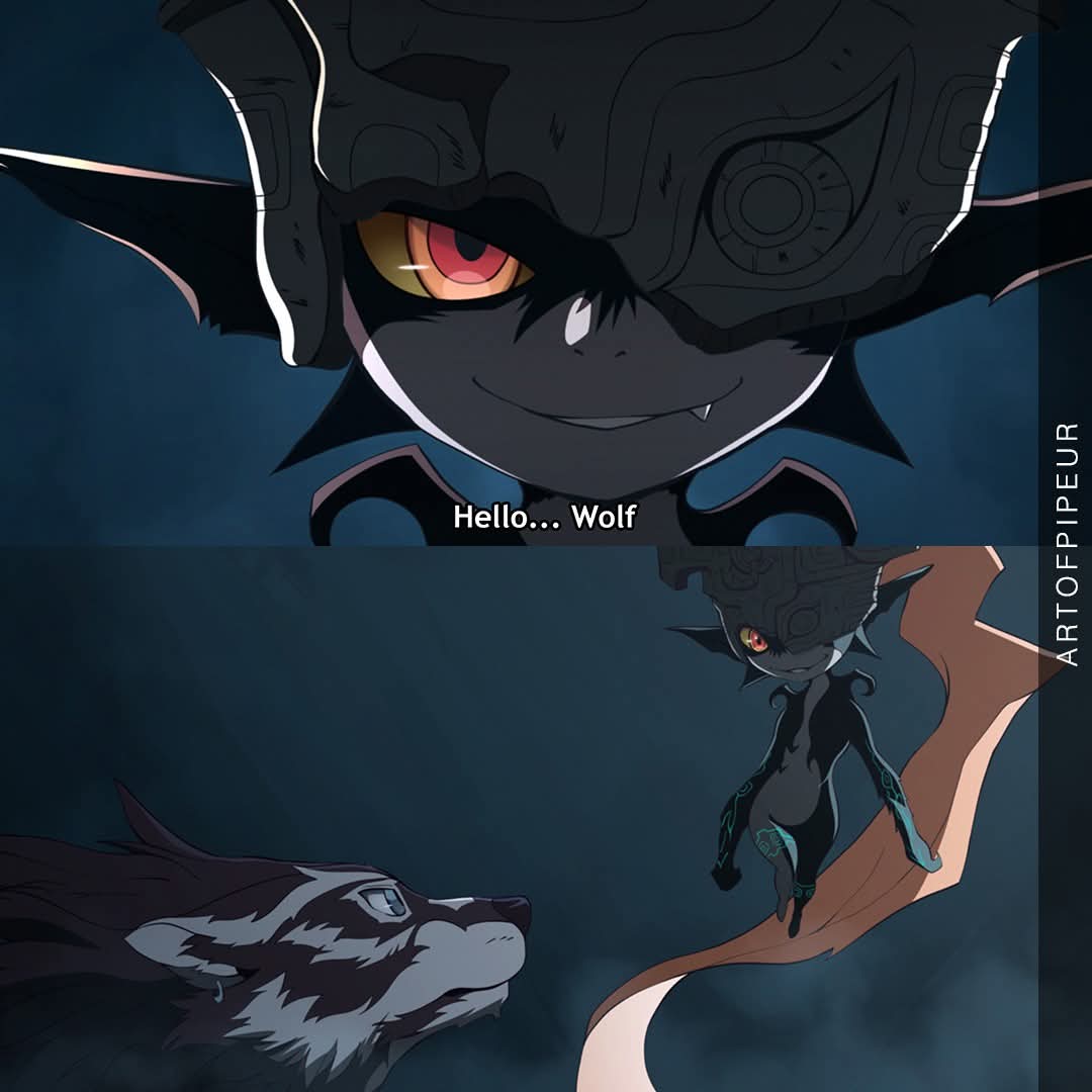 artofpipeur's tweet image. Commissions Open 🔥🔥
Reimagined the first meeting of Wolf Link &amp;amp; Midna from the Twilight Princess manga in anime screenshot style! 
Want your favorite moment turned into an anime scene? DMs open!