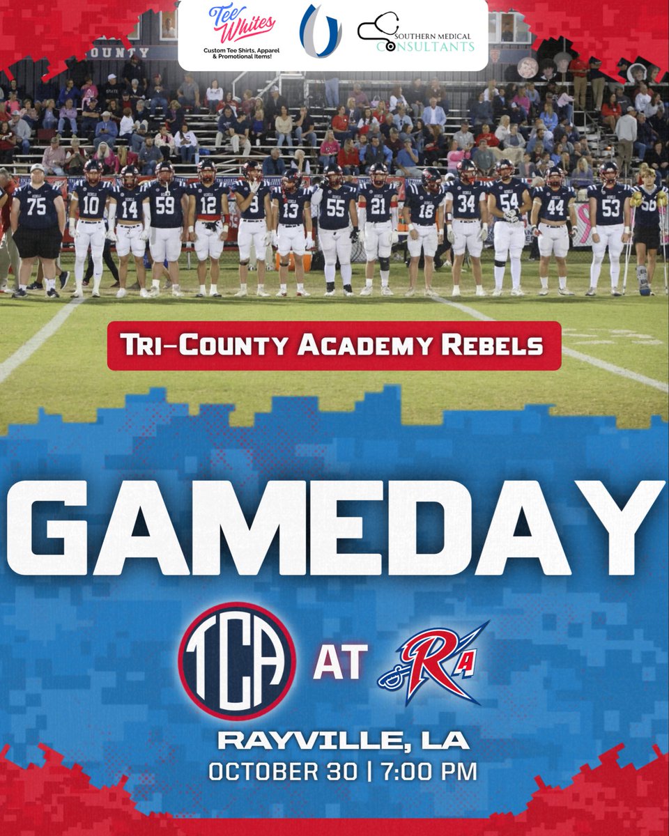 tcafootball's tweet image. 🏈DISTRICT CHAMPIONSHIP🏈
🆚 Riverfield Academy
🕖 7:00pm
📍Rayville, LA
☀️ 55°
📺 HUDL Fan App
📻 WYAB 103.9 wyab.com
#LeaveNoDoubt
