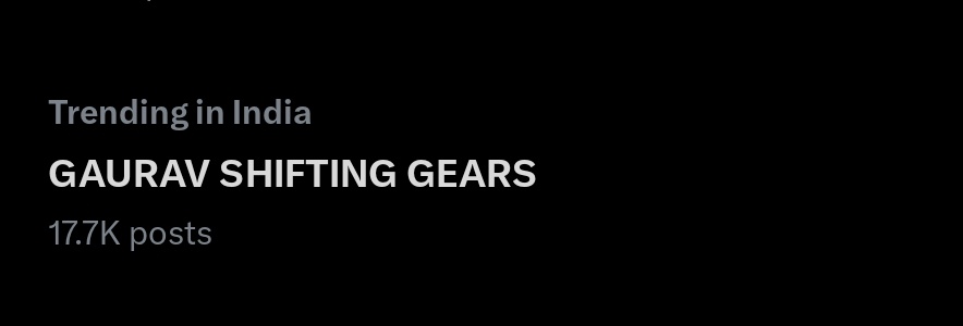 just_Lizelle's tweet photo. We are trending..

 GAURAV SHIFTING GEARS https://t.co/3cRrgAQx6s