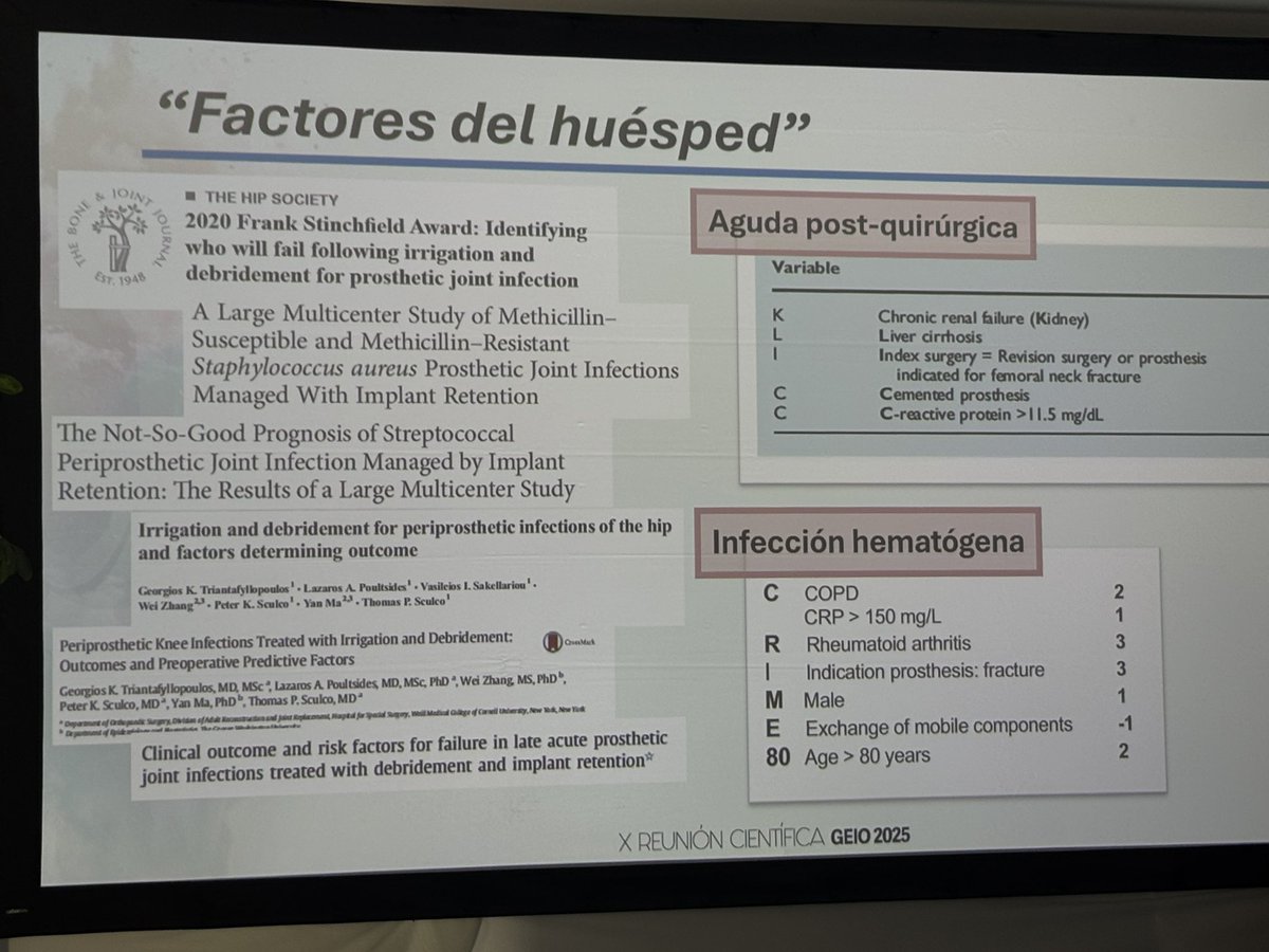 jdelpoleo's tweet image. X Reunión científica GEIO 2025. Tercera Mesa de tratamiento quirúrgico de la infección protésica articular. Un viaje a través de casos clínicos muy interesantes y docentes!!!! @GeioSeimc @SEIMC_