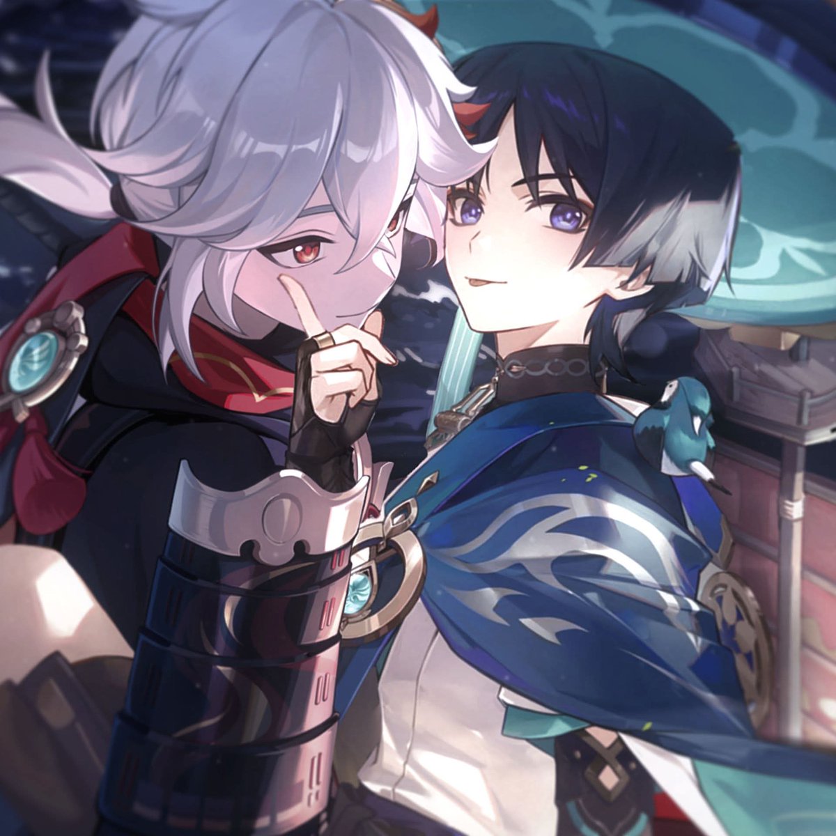 justyuki0_'s tweet image. my edit, lol.
KazuScara lover / October 2024 -&amp;gt; October 2025.
All are official art from Genshin.
#kazuscara #kzscr #GenshinImpact