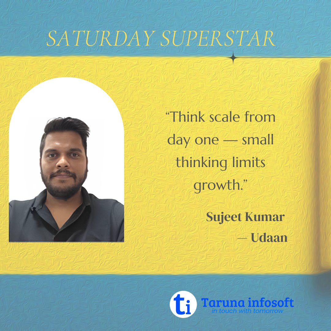 tarunainfosoft's tweet image. Saturday Superstar - Sujeet Kumar
#SaturdaySuperstar #SuperstarSaturday #businesssuccess #entrepreneurship
#business #entrepreneurshipjourney #entrepreneurmindsettips #sujeetkumar #Udaan