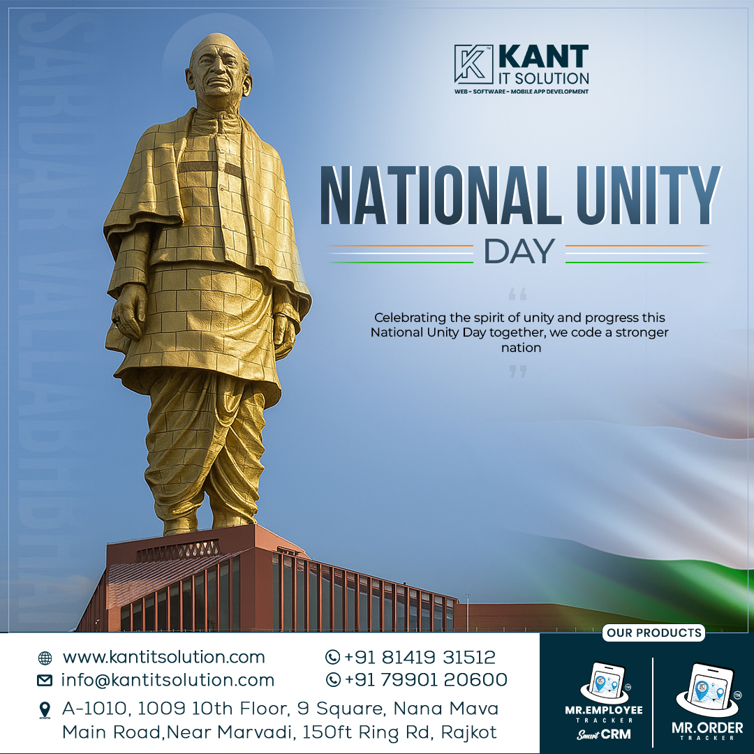 Kantsolution's tweet image. From diversity comes innovation, from unity comes strength. 🤝💻
Celebrating the spirit of togetherness this National Unity Day! 💚
.
#NationalUnityDay #StatueOfUnity #DigitalIndia #TogetherWeRise #SardarVallabhbhaiPatel #akhandbharat #CRM #crmsoftware #kantitsolution