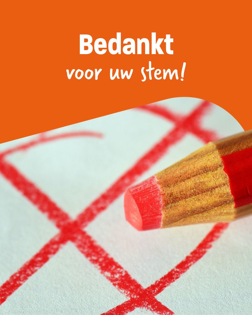 Hartelijk bedankt voor uw stem met in onze gemeente een lichte winst!