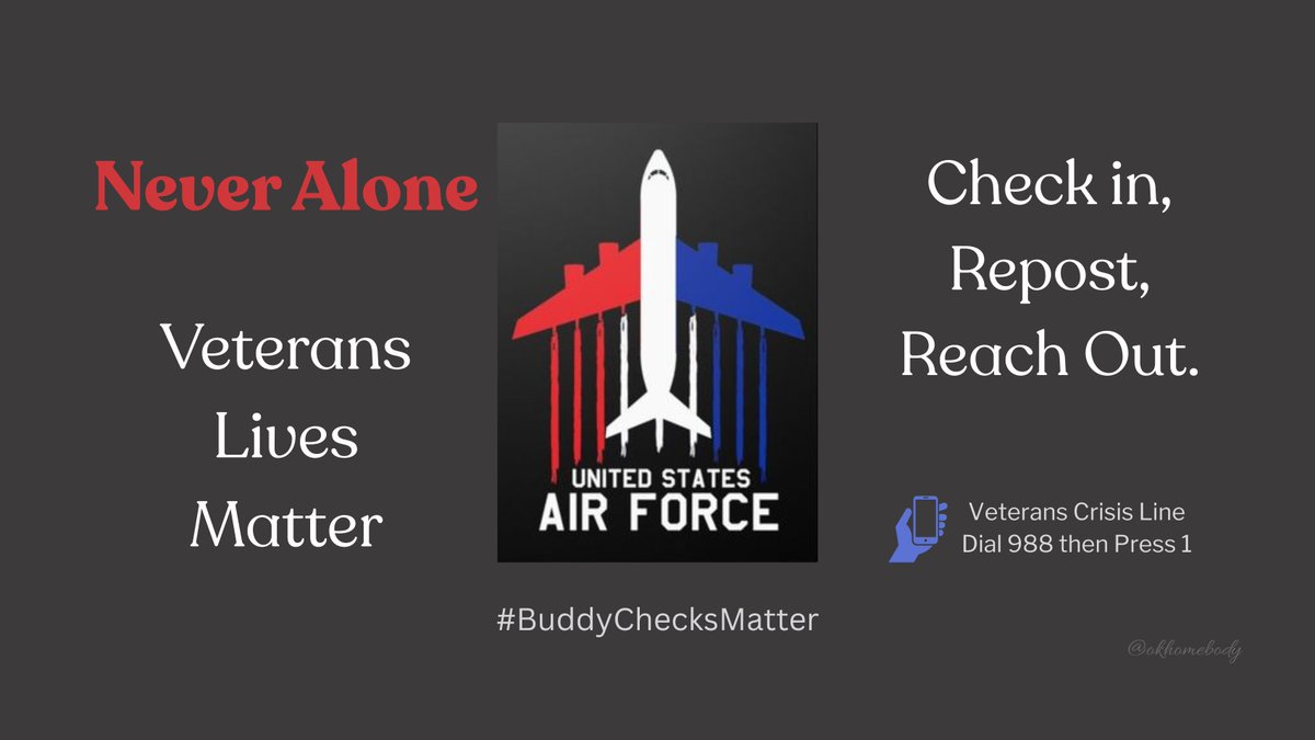 🇺🇸Thursday✅VETERAN #BuddyChecks✅RH 🇺🇸
#BuddyChecksMatter because Veterans Matter! Good morning, everyone. I’m happy we get to start the day checking in with each other. I’m grateful for each of you. If you are struggling, please reach out. I love all y’all! ❤️🤍💙