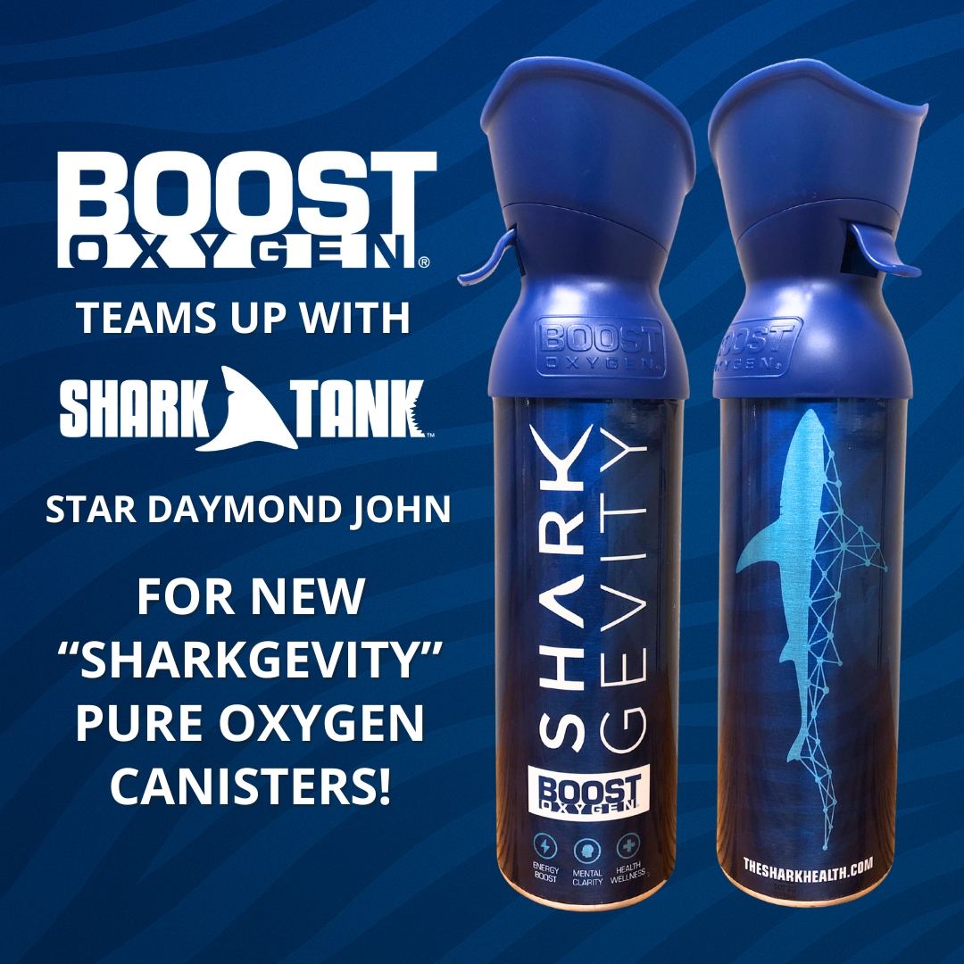 Boost Oxygen, the worldwide leader in portable supplemental oxygen canisters, is proud to announce they are teaming up with Shark Tank star and global entrepreneur Daymond John to manufacture and produce custom pure oxygen canisters for his upcoming line of “Sharkgevity” health