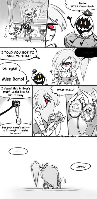🐍🍒  

𝙀𝙜𝙜 𝙗𝙤𝙞 𝙛𝙤𝙪𝙣𝙙 𝙨𝙤𝙢𝙚𝙩𝙝𝙞𝙣𝙜...

#HazbinHotel #CherriSnake 
#SirPentious (?) #CherriBomb 