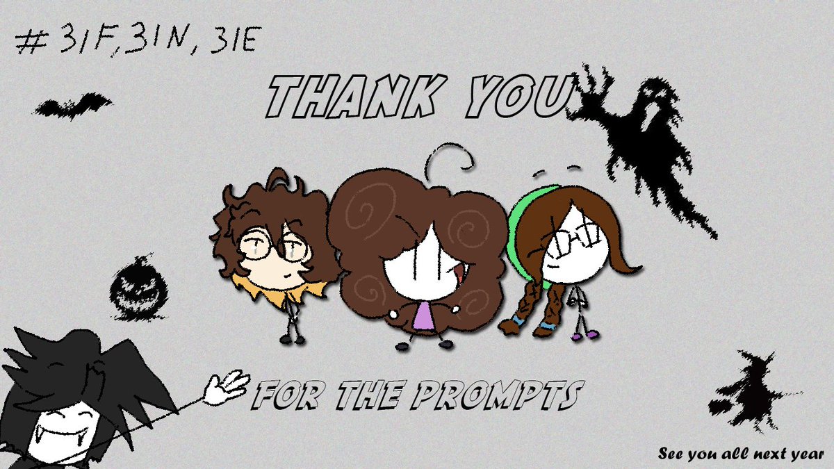 #Stickmintober2025 Day 31, FacelessOddMod's, Neb's, Emmy's "Happy Halloween". Thank you <a href="/FacelessOddMod/">FacelessOddMod(comms open)</a> , <a href="/Nebbuwu/">Neb 🩷</a> &amp; <a href="/SketchyDesign78/">💜Emmy D💜</a> for the prompts! It's really entertaining. 🙏😄
 
See you next year! 👋😄

#HenryStickminFanArt 
#THSC  
#TheHenryStickminCollection