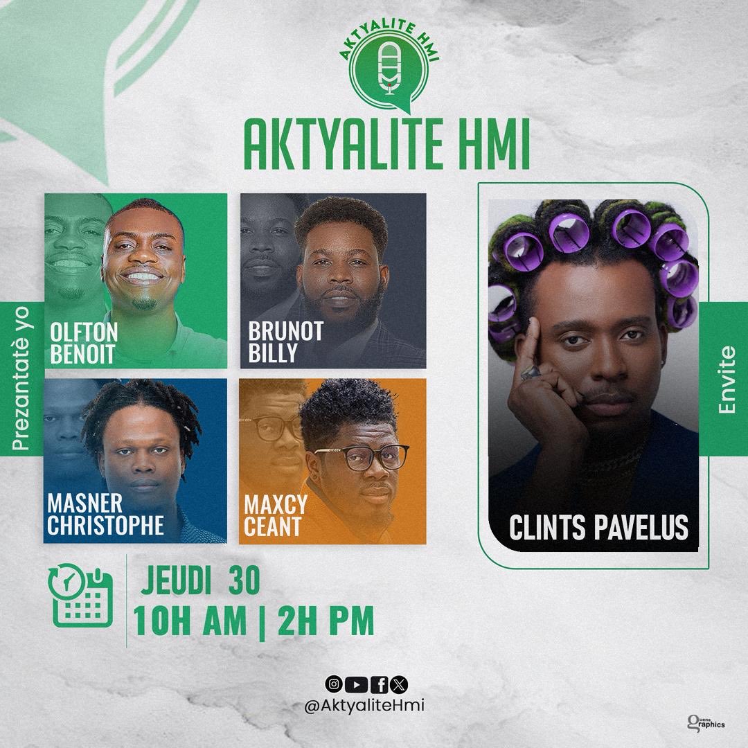 billyliveshow's tweet photo. Clints Pavelus se invite nou matin an nan @AktyaliteHmi . https://t.co/OvpOM4vqLL
