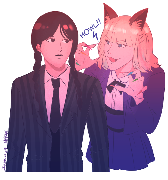 Popopopppppp's tweet photo. #wednesdaynetflix 
#WednesdayAddams 
#wednesday
#enidsinclair 
#wednesdayxenid
#wedclair
#helloween https://t.co/eZV3bzBlnn