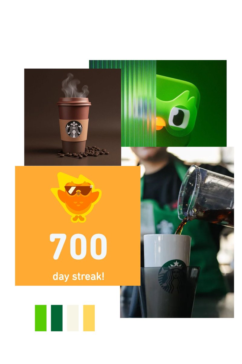 Nuem_designs's tweet photo. Introducing “Sip &amp; Speak” — a co-branding campaign between Starbucks and Duolingo that turns your daily coffee moment into a chance to learn something new.

Every sip, a new word.
Every cup, a new culture.
#HNGi12 #DesignTask #BrandCollaboration #StarbucksxDuolingo #SipAndSpeak https://t.co/7uCho5A2NU