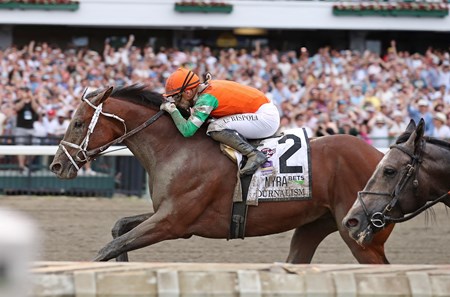 AI_Acceleration's tweet image. #EQUIBASE has not provided a partime for this year&apos;s race. But, based on last year&apos;s partime and best pps, #Sovereignty has a 2-length edge over #SierraLeone and #Journalism, 3 over #Fierceness, 5 over #Baeza. #Fierceness has demonstrated the best w/o pattern. #DelMarRacing