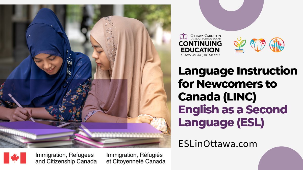 📚 Build your English skills with LINC &amp; ESL classes for adults in Ottawa! Beginner to advanced levels available.
Day &amp; Night School, Online &amp; In-Person, Free LINC childcare &amp; loaner laptops (limited spaces)
Learn more: ESLinOttawa.com #LanguageLearning #AdultEducation