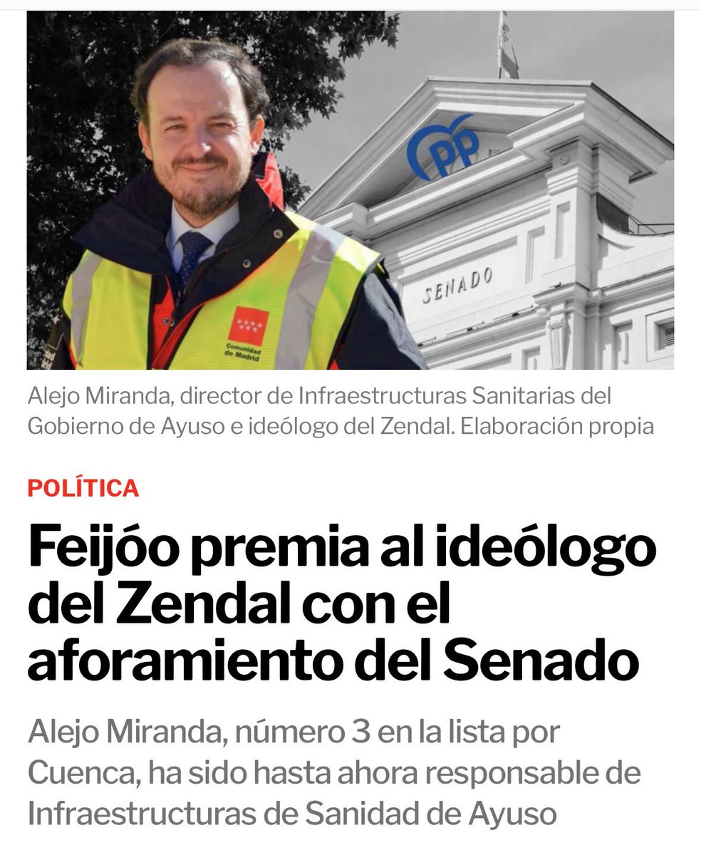Lo mejor que tenía el PP para preguntar a Pedro Sánchez era traer al ideólogo del Hospital Zendal, responsable de los sobrecostes y que aforaron para salvarle. 

Ejemplo de gestión y decencia pública. 😂😂