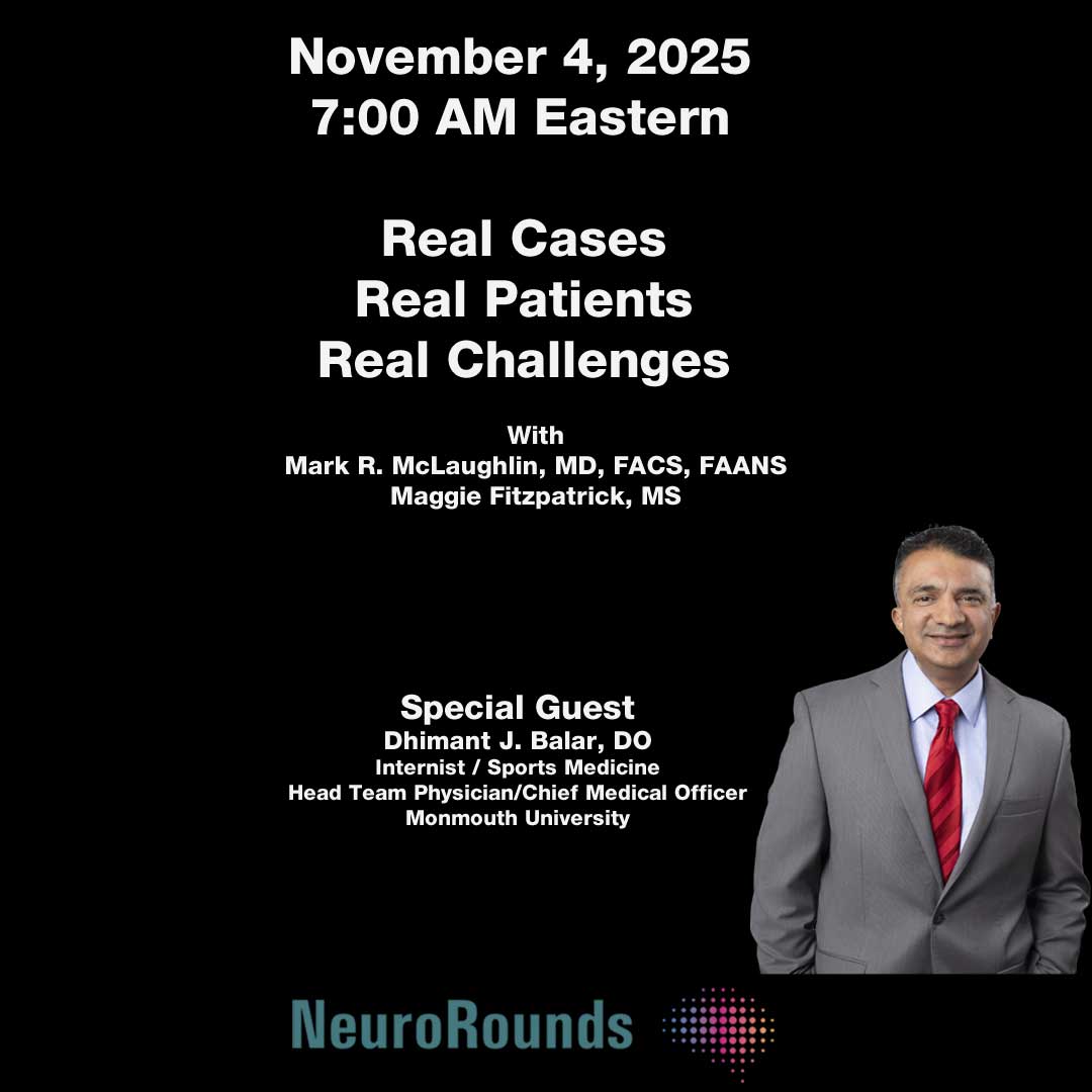 You've still got time to register
7:00 AM November 4 with special guest Dr. Balar.

NeuroRounds is the perfect place for #medstudent premed, and medical pros to expand their knowledge.

Live Zoom. Interactive. CME. CV. Free.

markmclaughlinmd.com/neurorounds

Follow link to Register