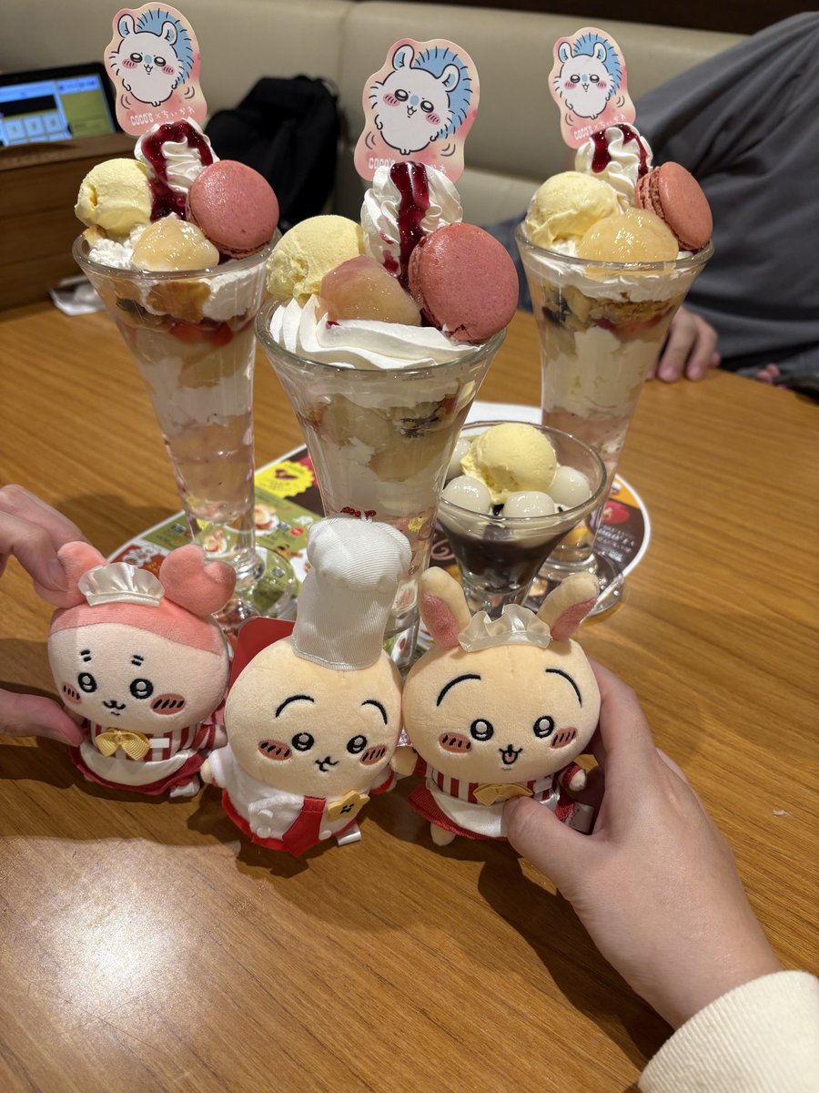 mentaimayo_yo's tweet image. 前回ちいかわレストランのぬい
持って行かなかったの後悔して
今日無事リベンジ成功🥹💕