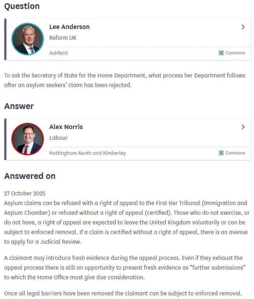 ReformDaily_'s tweet image. ⁉️Lee Anderson demands answers from the Home Office over what happens after asylum claims are rejected

“The response is unbelievable

This Labour Govt quite simply does not have the will to deport illegal migrants” ⬇️

#ReformUK #TakeBackControl