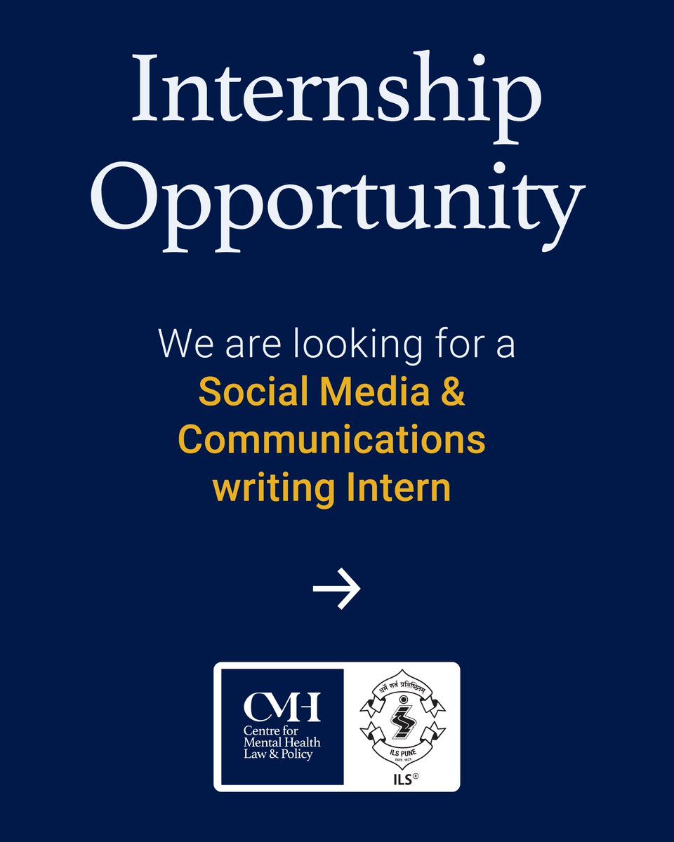 CMHLPIndia's tweet image. 1/2 📢 #InternshipAlert

We&apos;re hiring a Social Media &amp;amp; Communication Writing Intern at CMHLP!

If you love writing, digital strategy, and mental health storytelling, this one’s for you.