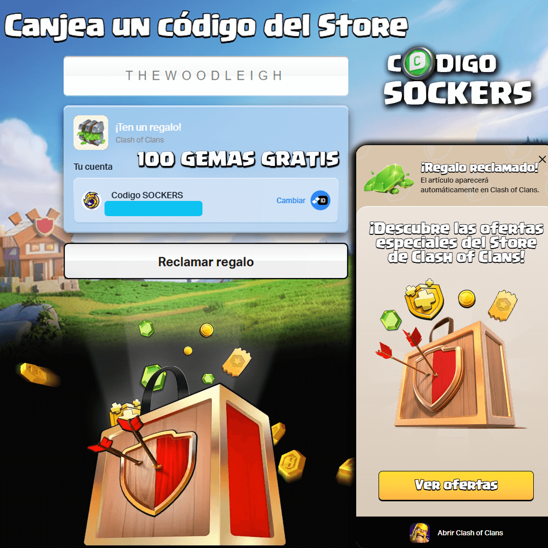 Reclama GRATIS 100 Gemas, con cada LINK 20 Gemas, un total de 100 gemas GRATIS PARA TI 🎁

✅ CÓDIGO SOCKERS 

➡️ store.supercell.com/clashofclans?s…

➡️ store.supercell.com/clashofclans?s…

➡️ store.supercell.com/clashofclans?s…

➡️ store.supercell.com/clashofclans?s…

➡️ store.supercell.com/clashofclans?s…

#CLASHOFCLANS