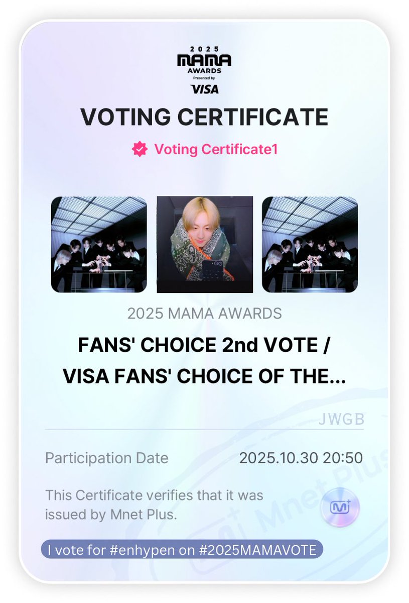 JUNGWONGLOBAL's tweet photo. 1 repost = 1 vote ⭐️

I vote for #enhypen on #2025MAMAVOTE

📥: https://t.co/ykbYxtVNZg https://t.co/meLi0h0eYy