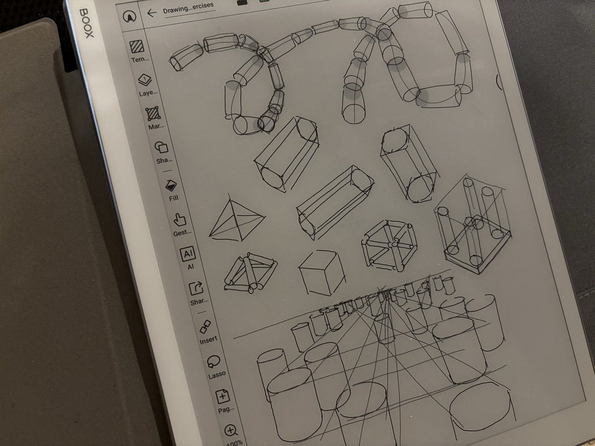 deepseabed's tweet image. For me, Procreate on iPad Pro is like a proper canvas, I tend to get nervous a little when confronting it. Whilst an e-ink gadget with an EMR pen is my notebook. この環境だとまいにちやれる。
#日々描く #drawing