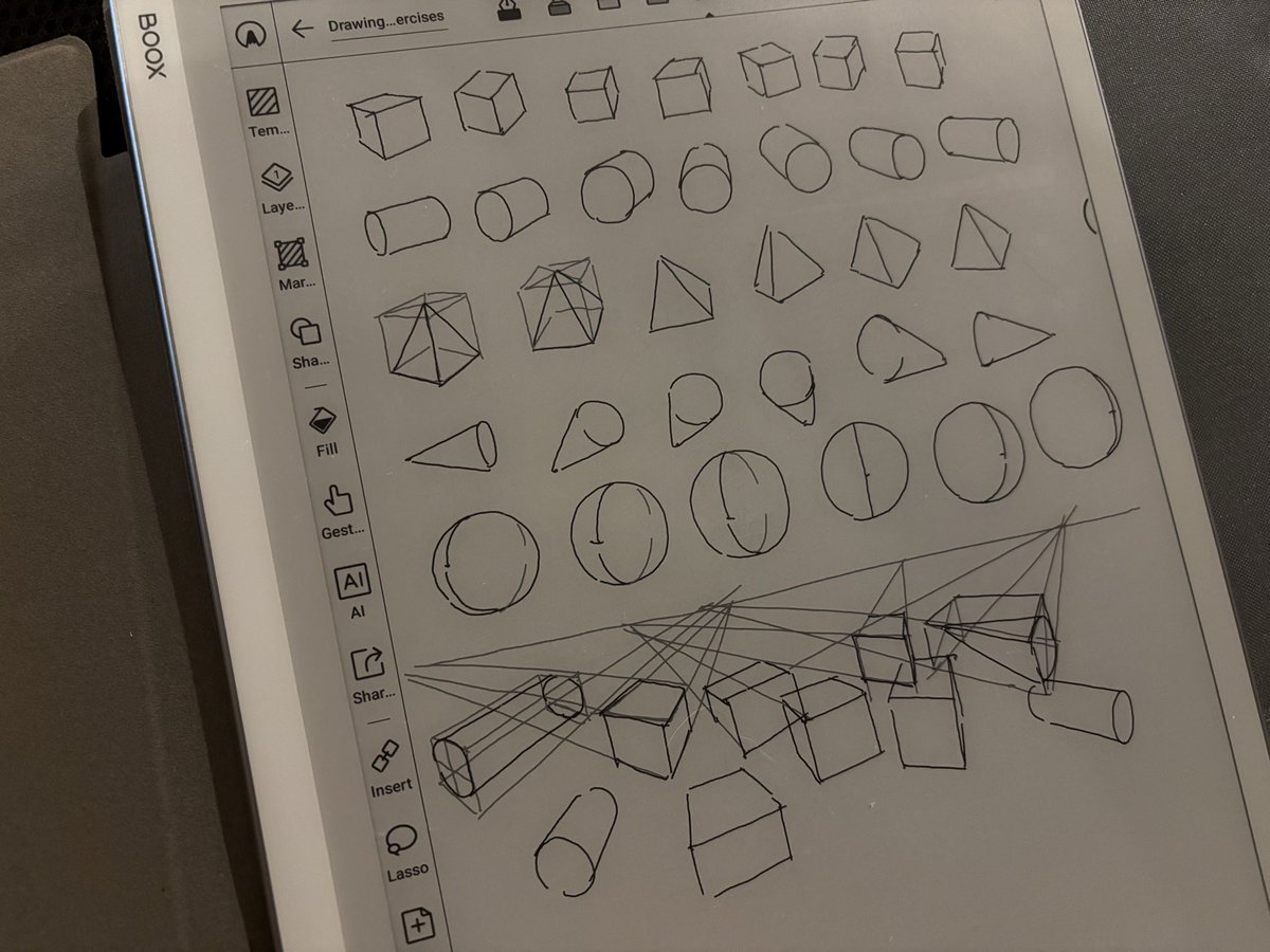 deepseabed's tweet image. For me, Procreate on iPad Pro is like a proper canvas, I tend to get nervous a little when confronting it. Whilst an e-ink gadget with an EMR pen is my notebook. この環境だとまいにちやれる。
#日々描く #drawing