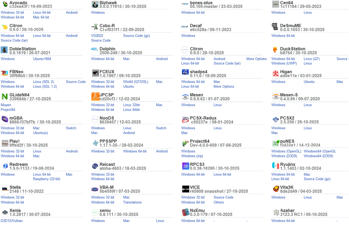 New Daily Development-Builds compiled!🕹🎮
Available at 👉EmuNations.com👈
#emulator #emulation #emulators #gaming #retrogame #retrogames #retrogaming #arcade #psp #ps1 #ps2 #ps3 #dreamcast #nes #snes #n64 #wii #xbox #xbox360 #gba #nintendods #xemu #3ds #ps4 #switch #ps4