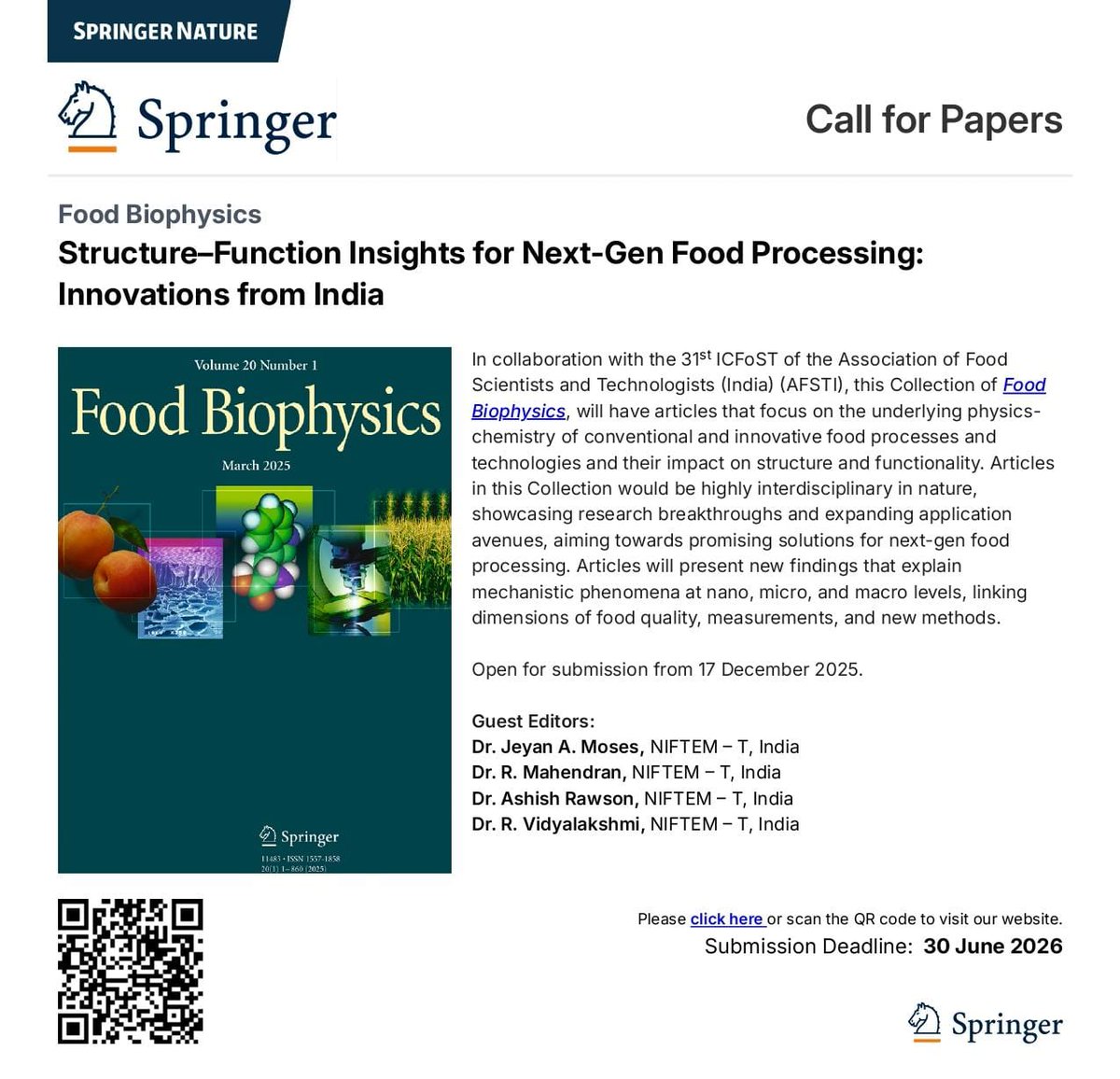 31st ICFoST-2025 tweet media