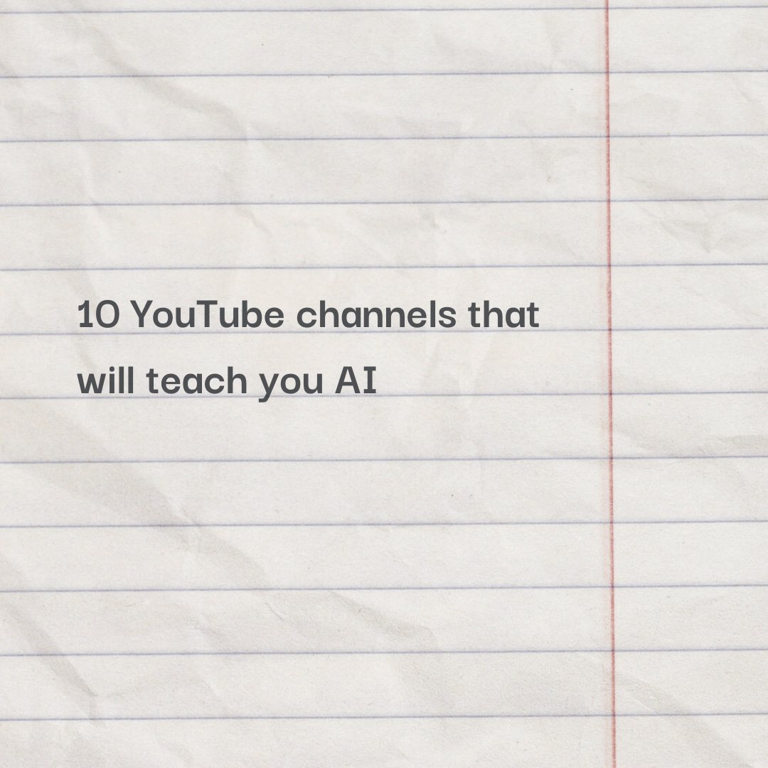 shushant_l's tweet image. YouTube is the new university.
Sadly most people waste time on the wrong channels.
Here are 10 YouTube channels that will teach you AI: 👇