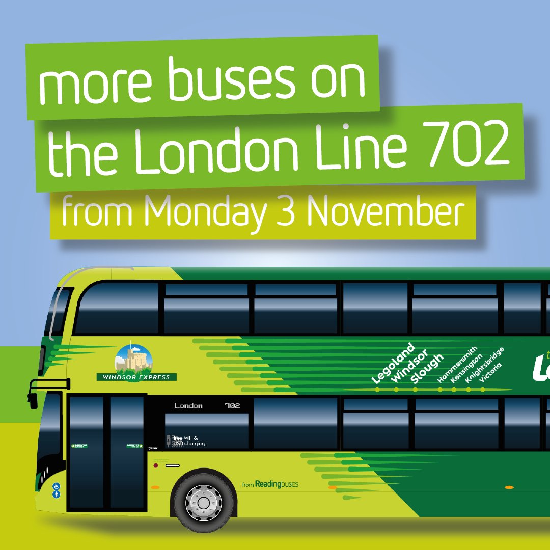 Starting Monday 3 November, we’re adding more buses to the London Line 702 on weekdays between Slough and Windsor which, combined with flightline 703 almost doubles the number of buses you can use during the day! Learn more: bit.ly/47lp0JV