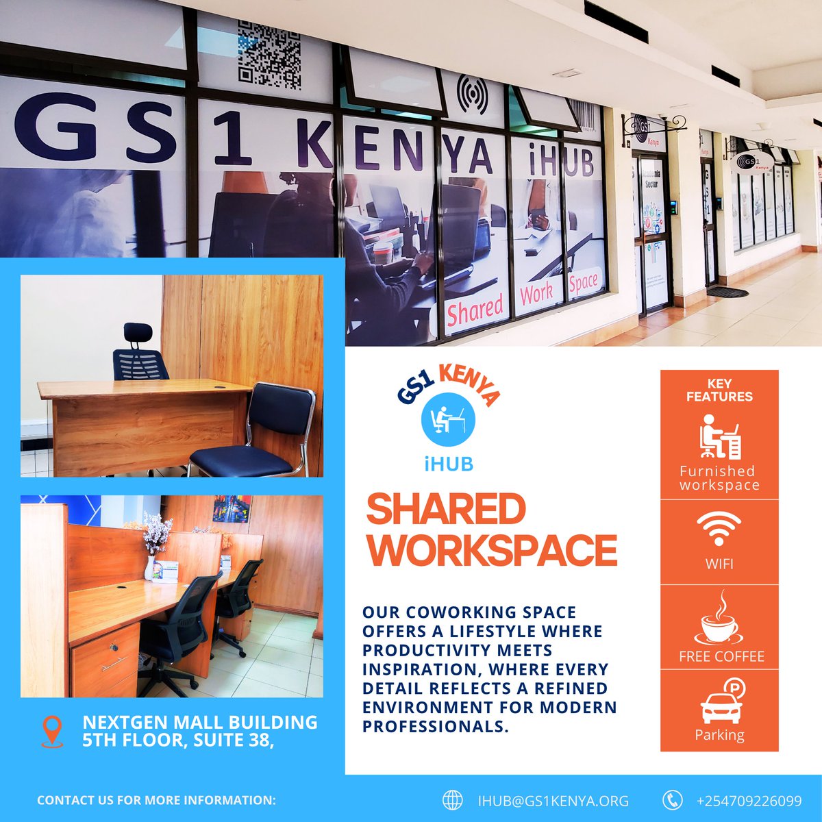 gs1kenyaihub's tweet image. A workspace should do more than hold your laptop it should fuel your purpose.  Our co-working space combines comfort, community, and creativity, giving every professional the tools to thrive. 
#CoWorking #ProfessionalSpaces #WorkSmart #InnovationHub #NairobiProfessionals