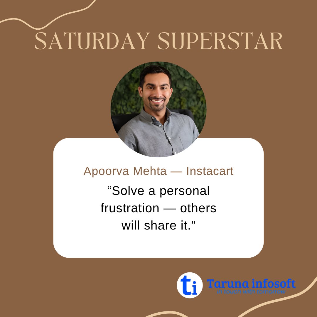 tarunainfosoft's tweet image. Saturday Superstar - Apoorva Mehta
#SaturdaySuperstar #SuperstarSaturday #businesssuccess #entrepreneurship
#business #entrepreneurshipjourney #entrepreneurmindsettips #ApoorvaMehta #instacart