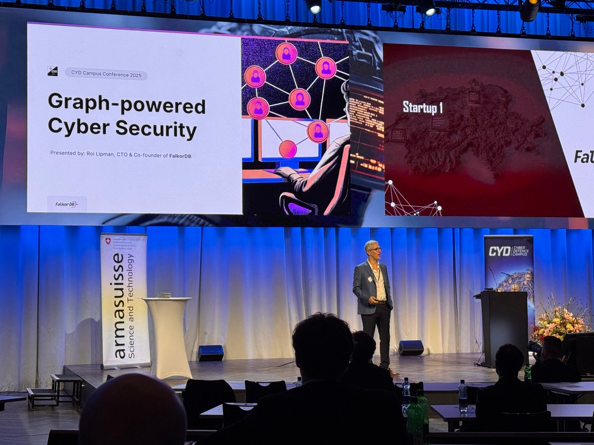 FalkorDB named finalist in Cyber-Defence Campus's cyber conference. Great event, and one big takeaway: Graphs are at the heart of, and key to, threat prevention and analysis as well as identity and access management.

Thank you Dr. Colin Barschel

#CYDCampusConference2025 #graps