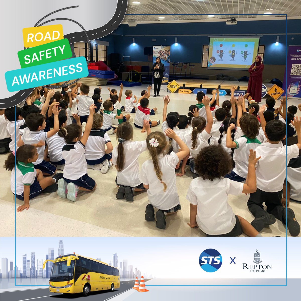 sts_gcc's tweet image. Our Road Safety Event at Repton Abu Dhabi encouraged students to be alert, responsible, and safe on the roads. Thank you to everyone who took part in promoting safety as a shared responsibility. 🚍
#STSGroup #ReptonSchoolAbuDhabi #RoadSafetyAwareness #SchoolTransport…