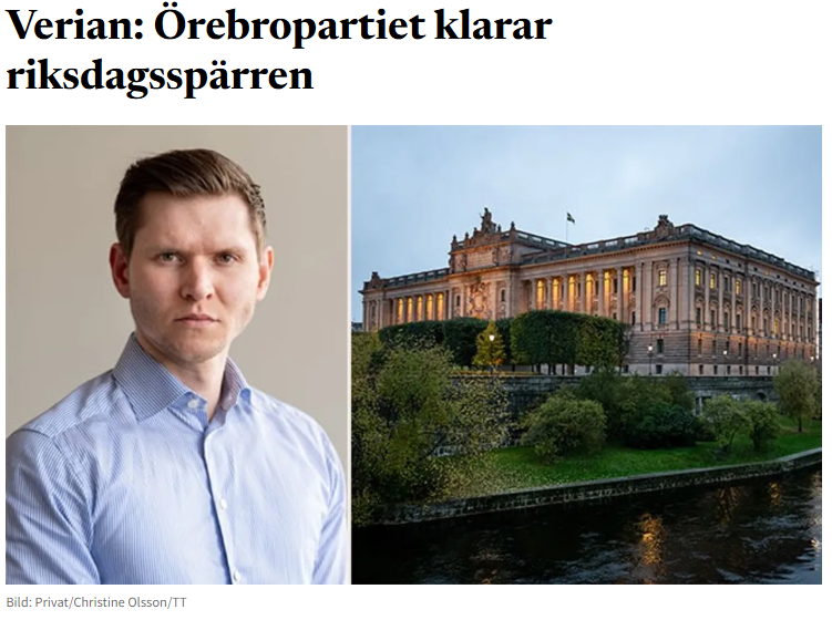 Riksdagsspärren för en valkrets är 12 procent. Nu avslöjar Örebropartiet att beslutet att ställa upp i riksdagsvalet föregåtts av en opinionsmätning partiet beställt från Verian, där partiet får 15 procent i hemlänet.
bulletin.nu/verian-orebrop…