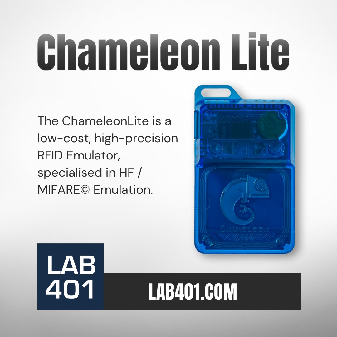 Lab_401's tweet image. 🦎 ChameleonLite: budget-friendly, high-precision RFID emulator for 13.56MHz (MIFARE® &amp;amp; 14A). A modern take on ChameleonMini—smaller, smarter, sharper! 🎯 l.lab401.com/7A8QR 
#RFIDTools #ChameleonLite #Pentest #OpenSource #Lab401 #MIFARE #emulation