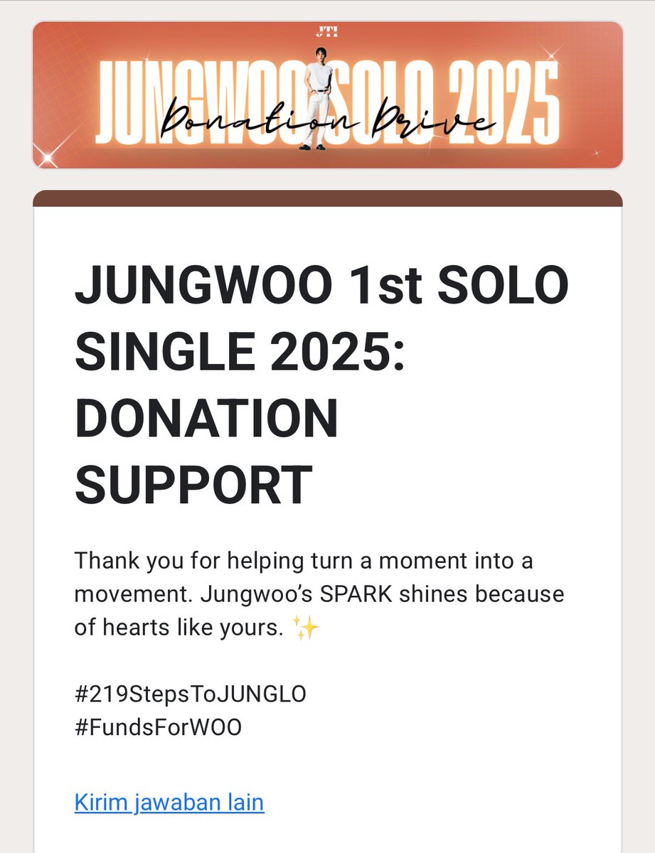 gimjoeng_u's tweet photo. JUNGWOO SOLO DONATION CHAIN ₊‧✧
I'm IN for Jungwoo solo era and already donated 💫 and you?
🔗 https://t.co/tKCDMpDOAL
Rp2.198/Rp19.298/Rp219.980/more
Tags: @nauuuurh @prnwulan @sugarchilzen @fullfrostmoon @zeushistone
#219StepsToJUNGLO
#FundsForWOO https://t.co/3VtNhqamkt
