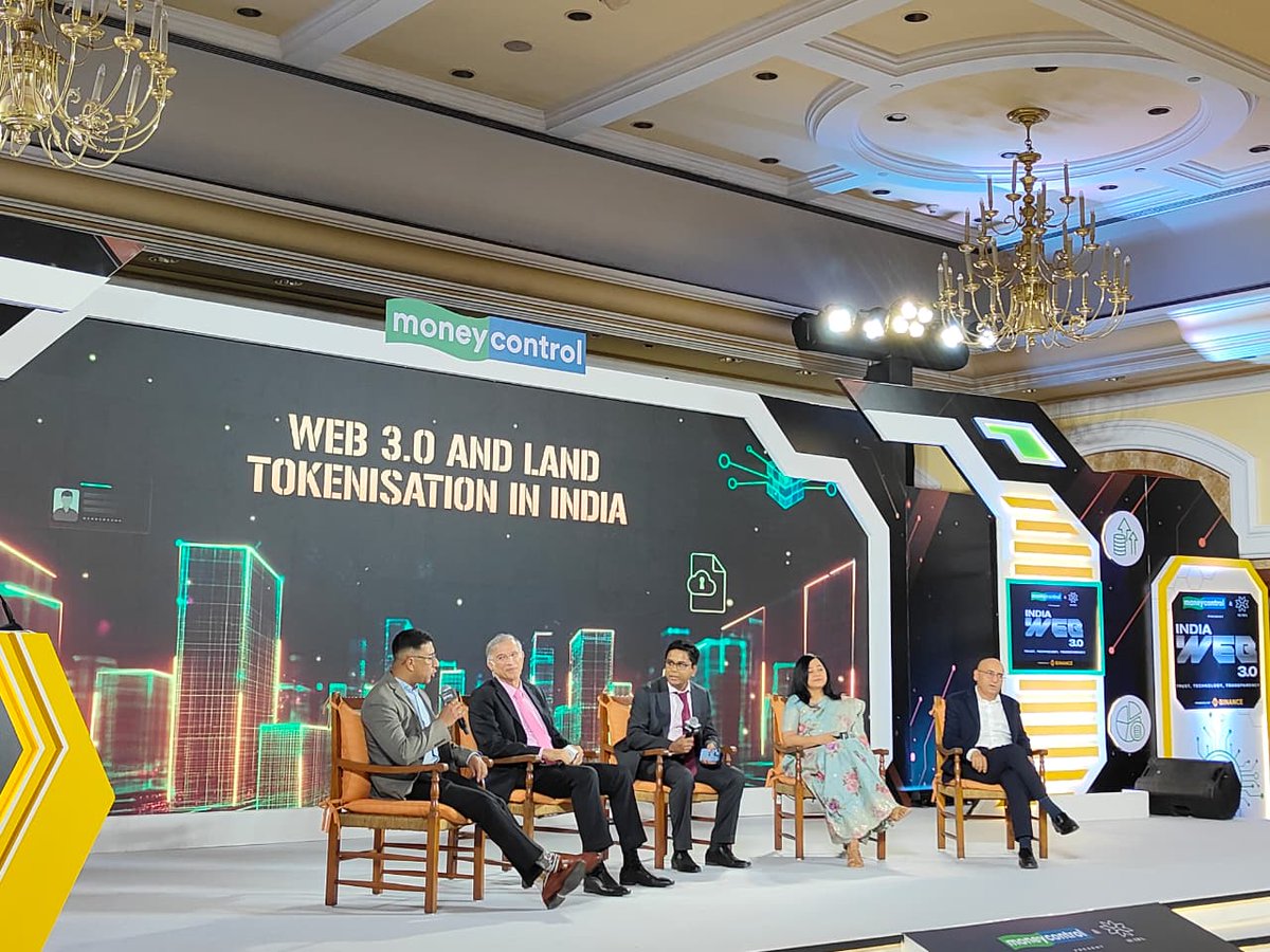 moneycontrolcom's tweet photo. @N_Hiranandani @deborshi @binance @ProjSutra @BinanceDesi #MCIndiaWeb3 | 🚨 "Land and gold are two means of creating inter generational wealth," says Samujjwal Ghosh, CEO, House of Abhinandan Lodha to @deborshi 

Track LIVE updates ⬇️
https://t.co/3SagDsk0iT

@binance @ProjSutra @BinanceDesi 
#Web3Summit #DigitalIndia #Technology https://t.co/87GIBTZW7O