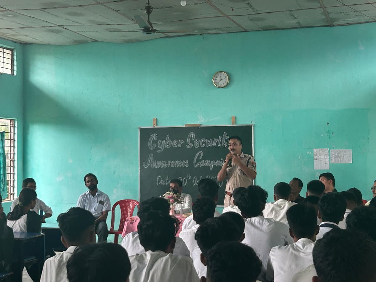 DimahasaoPolice's tweet image. Today across Dima Hasao, Dima Hasao Police organized multiple Cyber Awareness Programs in various schools and colleges as part of Cyber Security Awareness Month, October 2025, spreading awareness on safe and responsible use of the digital world @assampolice @DimaDipr