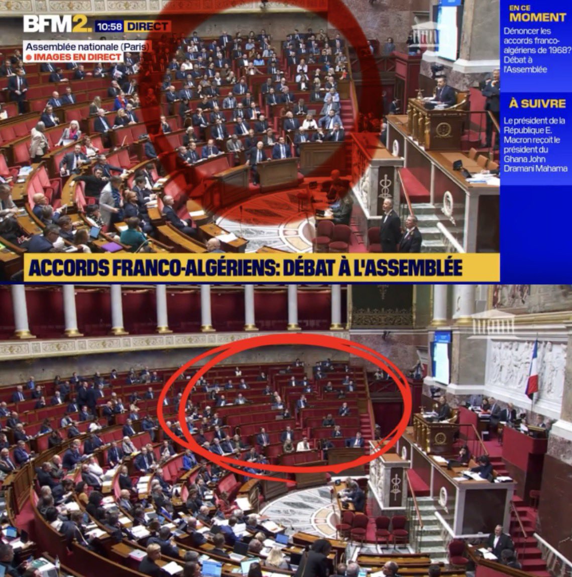 La présence massive des députés d’extrême droite dans l’hémicycle dès qu’il s’agit de débattre des accords franco-algériens contraste avec leur silence lorsqu’il faut défendre les Françaises et les Français face à l’austérité budgétaire de la Macronie qui les met à genoux.